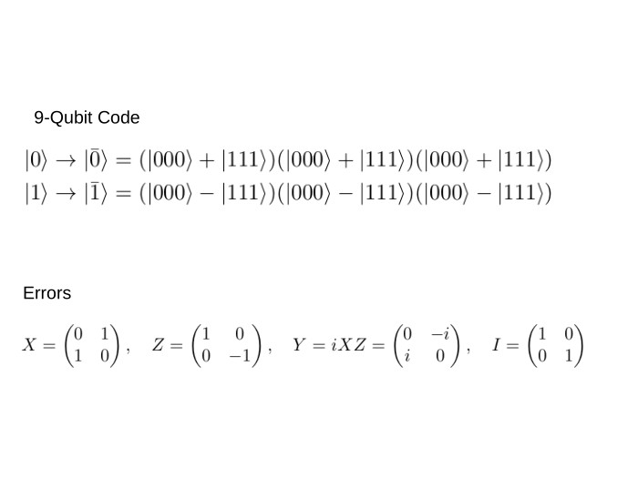 Quantum error codes.